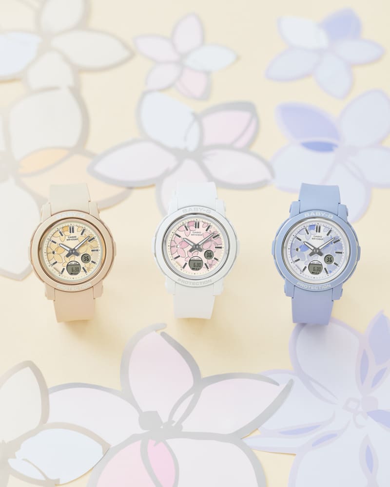 Product images of the BGA-290FL series 3 models with floral background