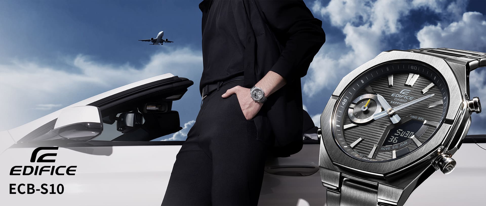 CASIO EDIFICE 多機能時計 ブラック 金属ベルト EDIFICE | CASIO