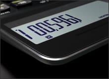 Gli angoli arrotondati della calcolatrice premium