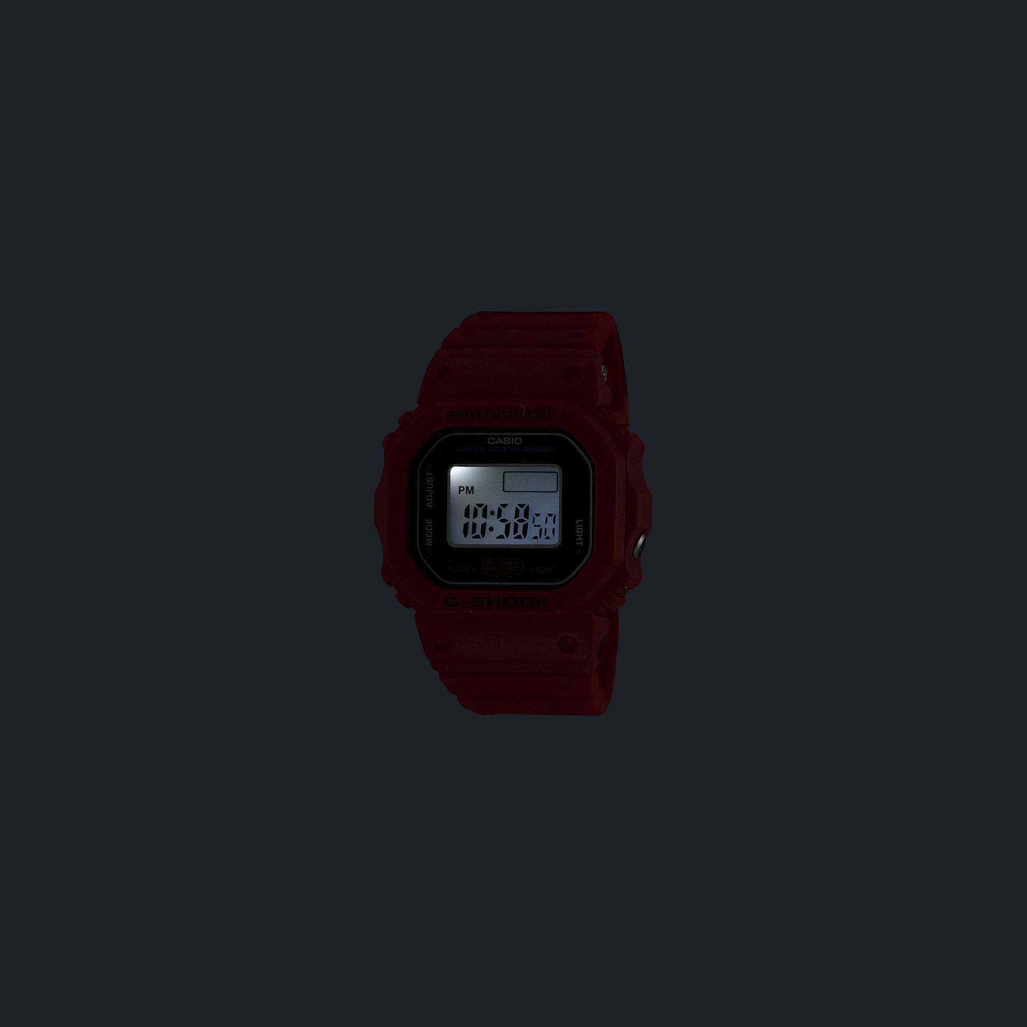 La luce LED dell'orologio ad anello DWN-5600-4 è di colore rosso.