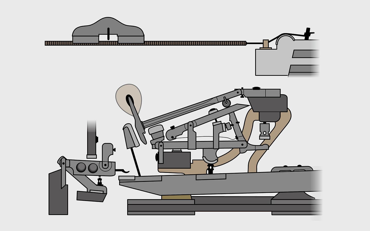 Illustrazione dettagliata della meccanica a martelletto