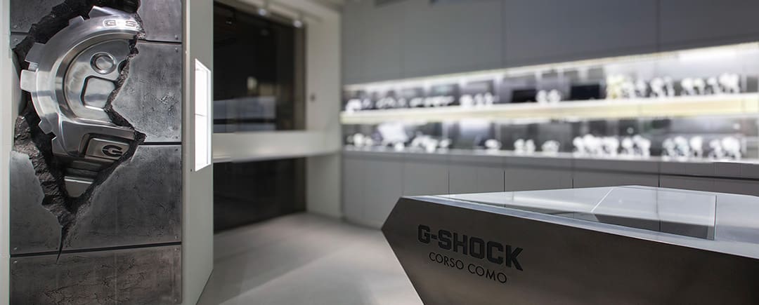 Vista interna del negozio G-SHOCK di Milano