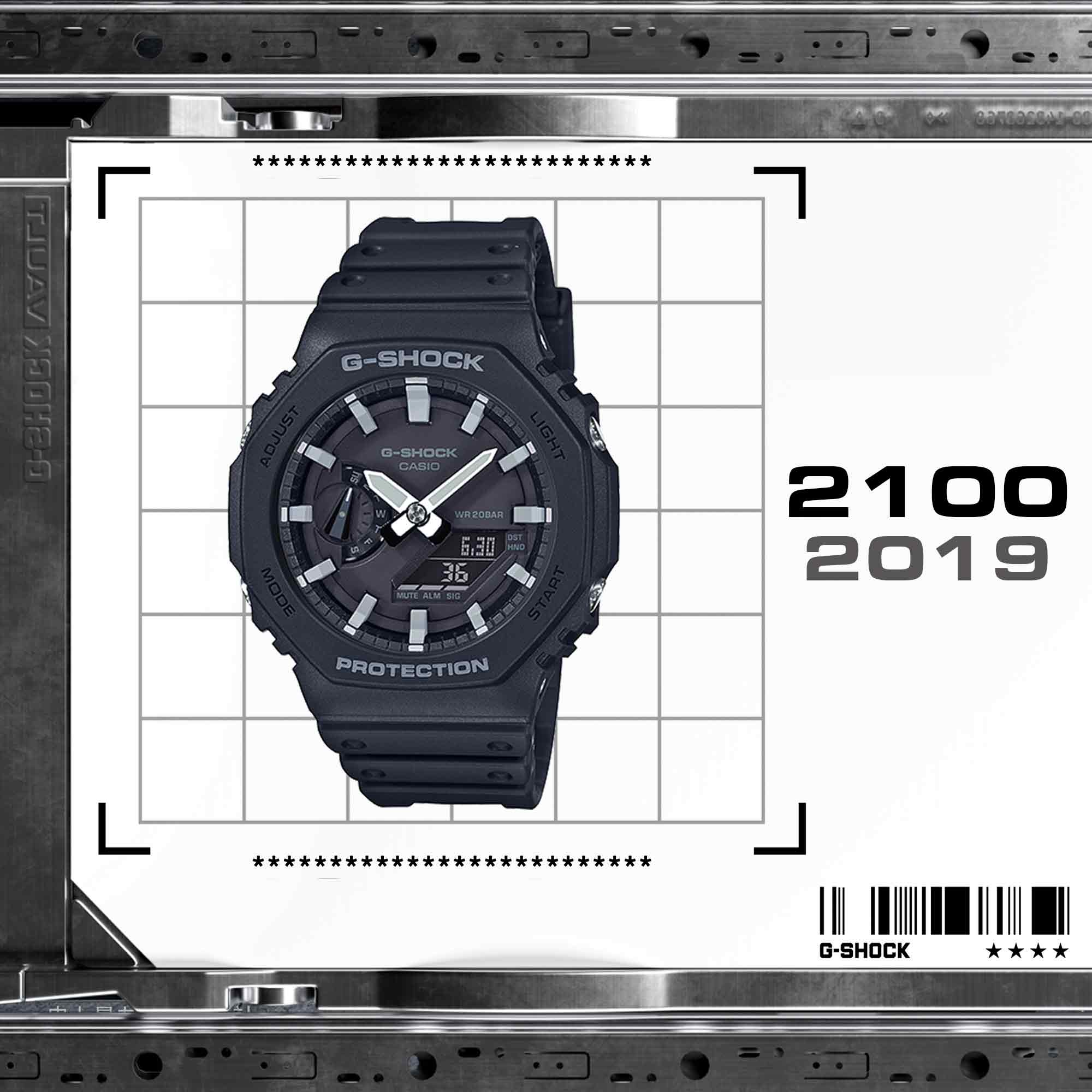 Un modello G-Shock 2100 nero del 2019