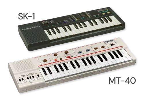 80年代カシオのヴィンテージ楽器「SK-1」「MT-40」の写真
