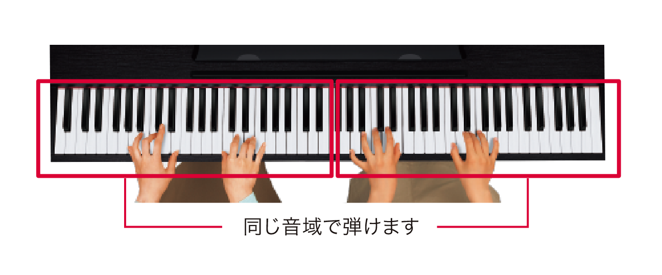 同じ音域で弾けます