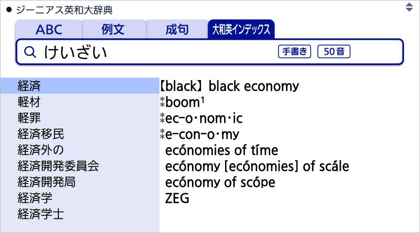 「けいざい」を入力。