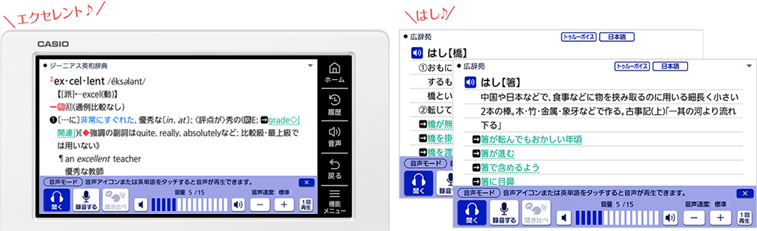 「エクセレント」「はし」