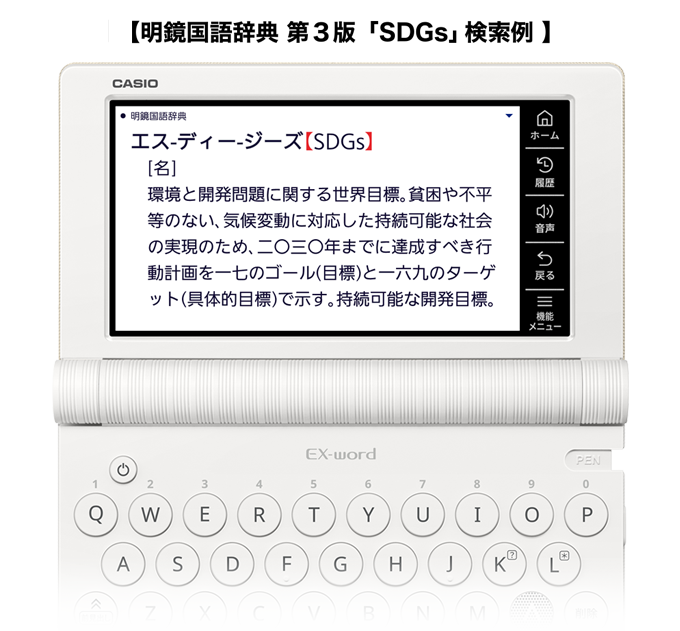 明鏡国語辞典 第3版　「SDGs」検索例
