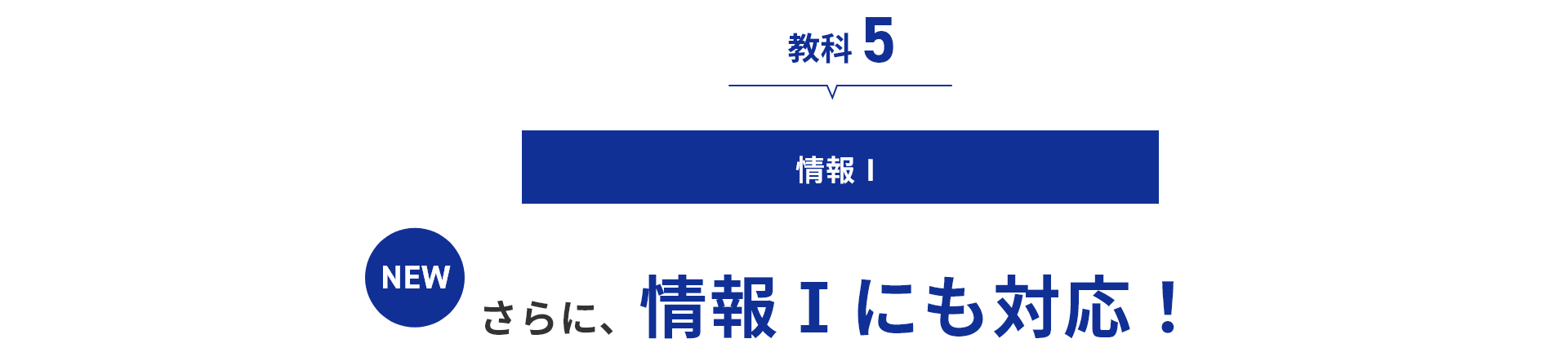 教科5　情報　＜NEW＞さらに、情報Ⅰにも対応！
