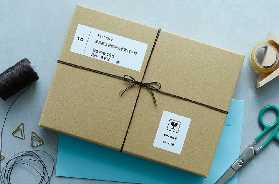 オリジナルの発送用注意ラベル