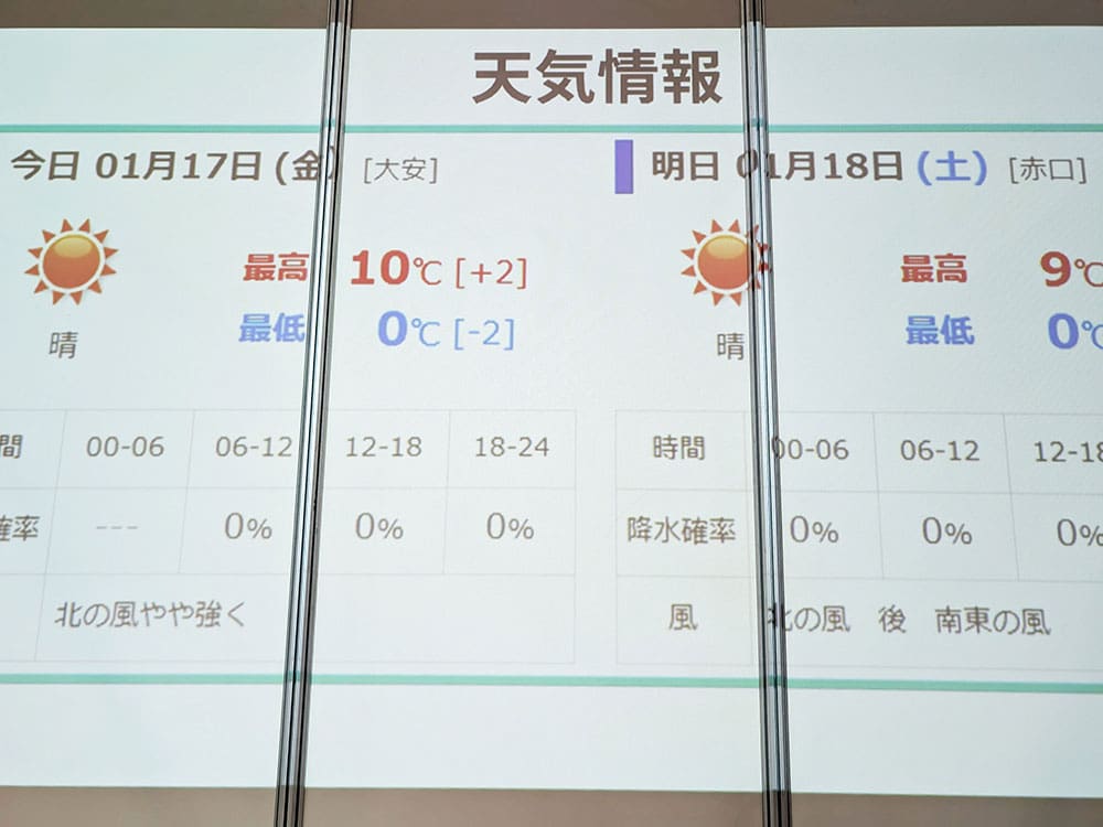 天気を壁面に投影表示