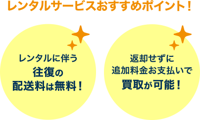 レンタルサービスおすすめポイント！