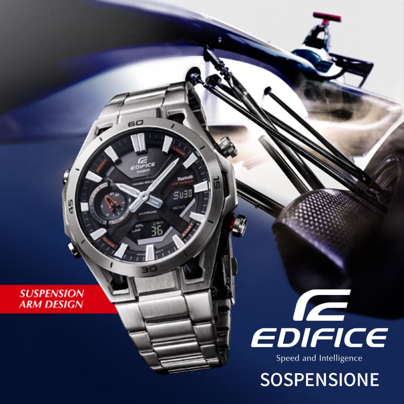 コーシ 　EDIFICE CASIO ブラックレザー腕時計　カシオ EDIFICE | CASIO