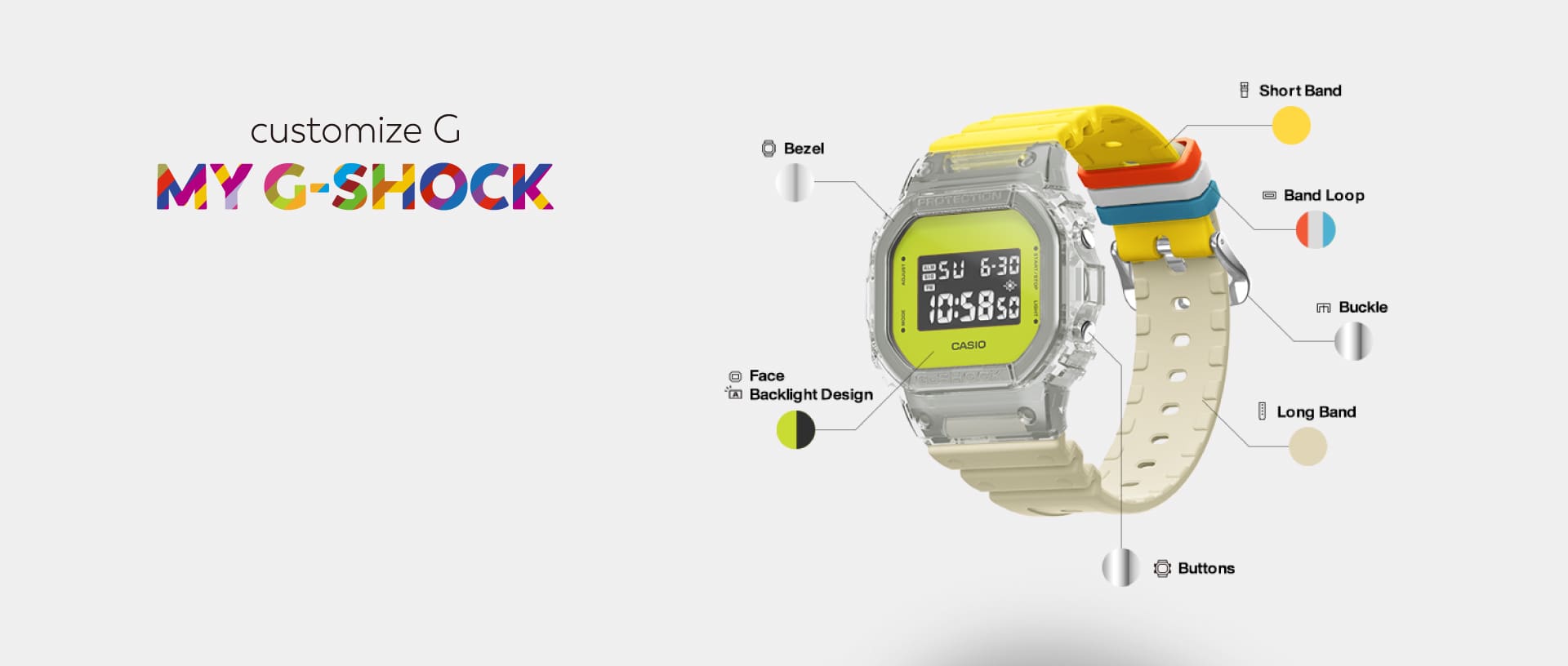 CASIO♡G-SHOCKカスタム カスタムできる「G-SHOCK」がついに誕生！ 自分好みにベゼル＆バンドを