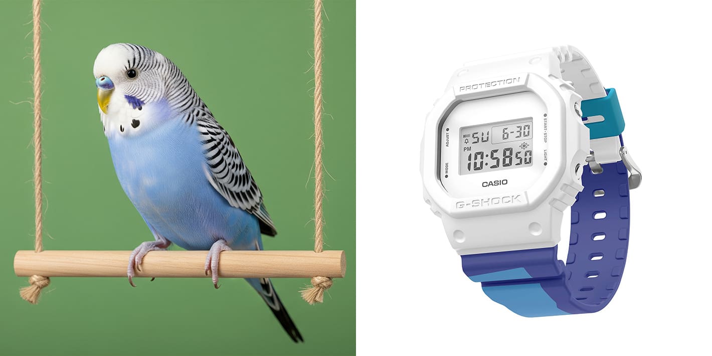 MY G-SHOCK セキセイインコ（青）風カスタマイズ
