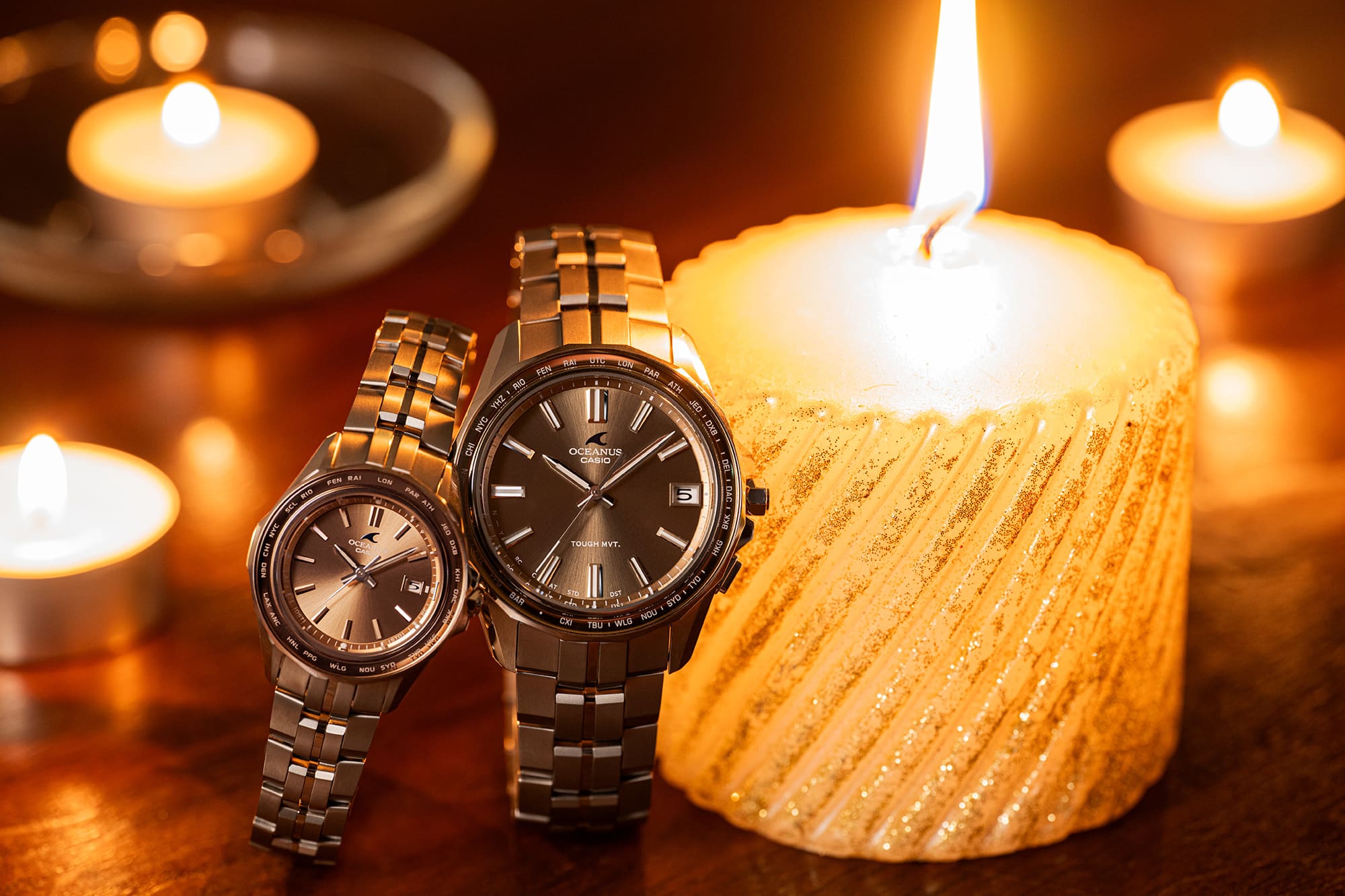 ペアウォッチアップ　背景ろうそく