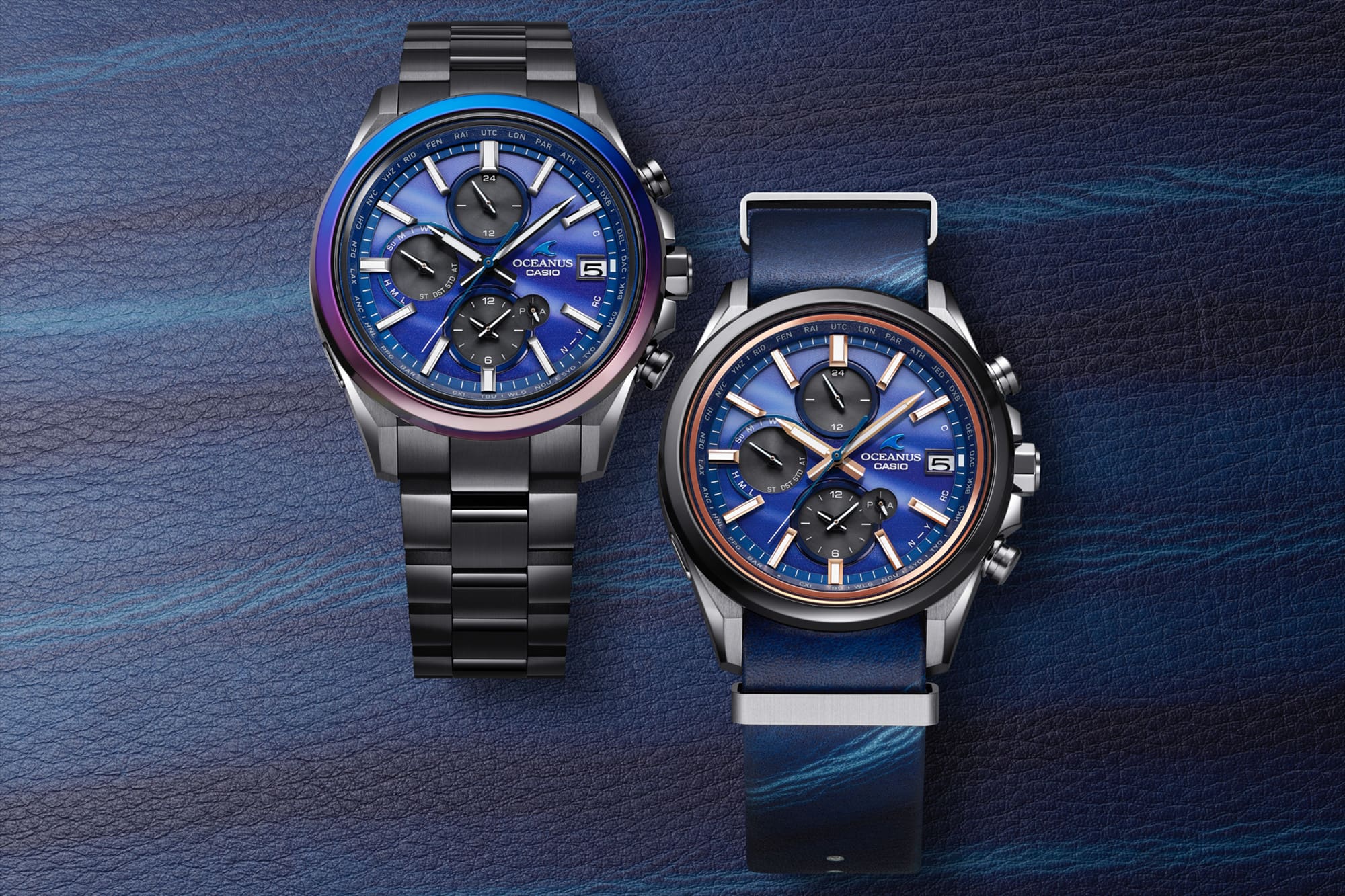 左：Classic Line『OCW-T4000AWB-2AJF』/ 右：Classic Line『OCW-T4000ALE-2AJR』正面画像