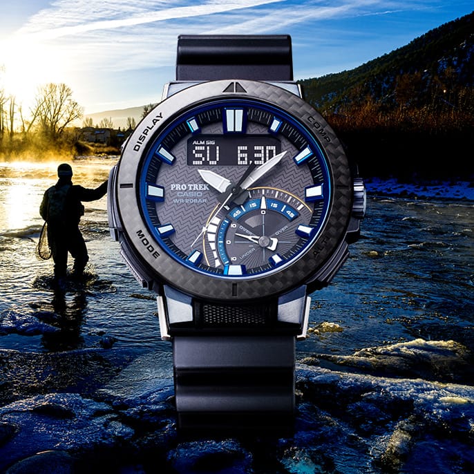稼働】CASIO PROTREK TOUGH SOLAR ネイビー メンズ PRO TREK｜プロ