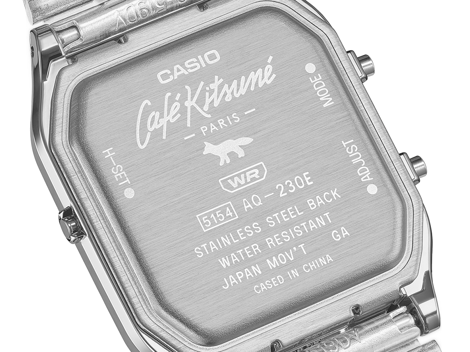نقش على الجهة الخلفية لساعة AQ-230ECK-3A
