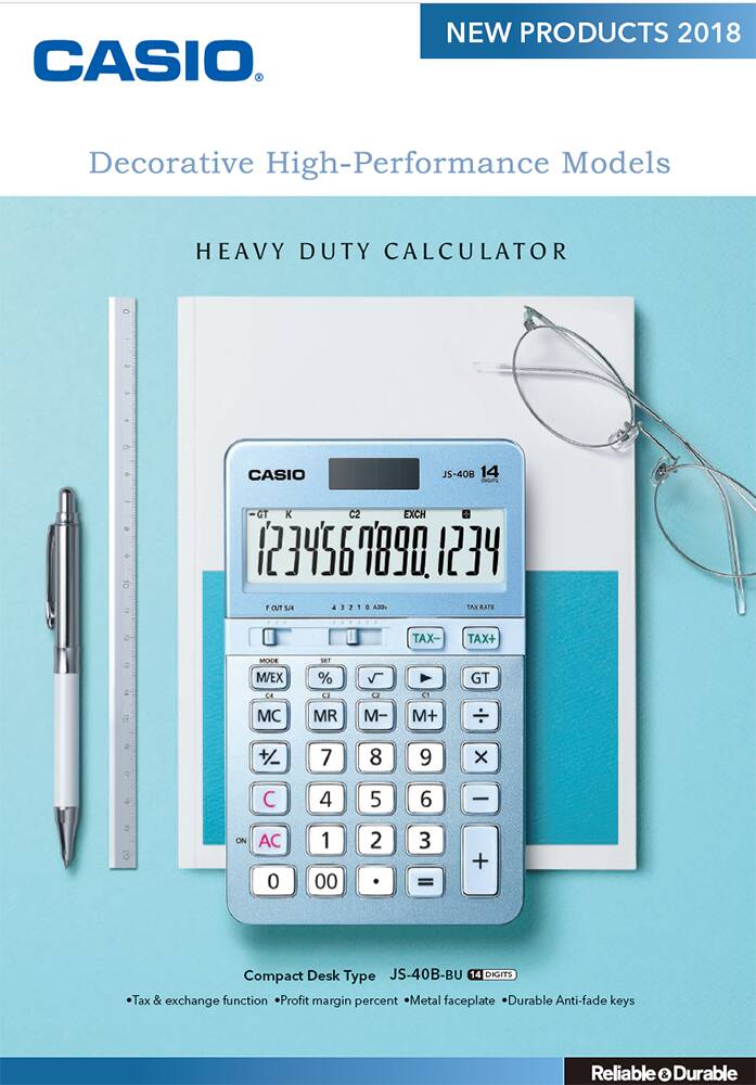 Catálogo de la serie de calculadoras durables y resistentes (JS-40B-BU)