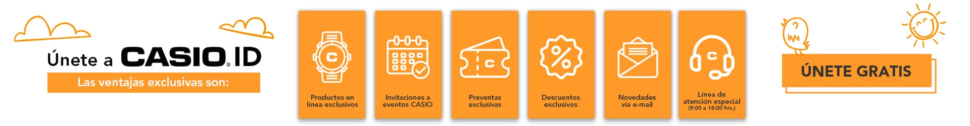 SUSCRIBETE A CASIO ID PARA OBTENER BENEFICIOS EXCLUSIVOS