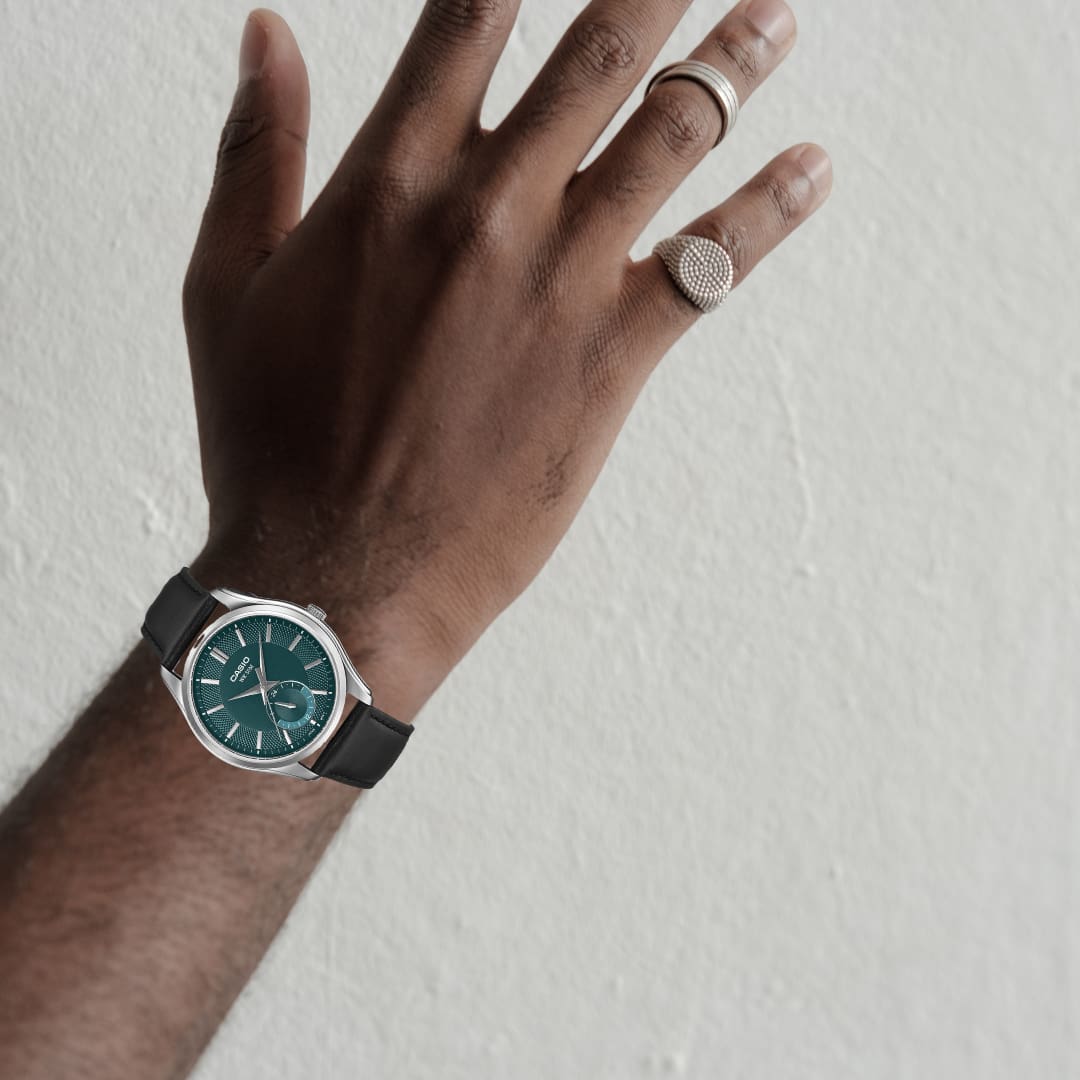 mtp-b315 green dial leather