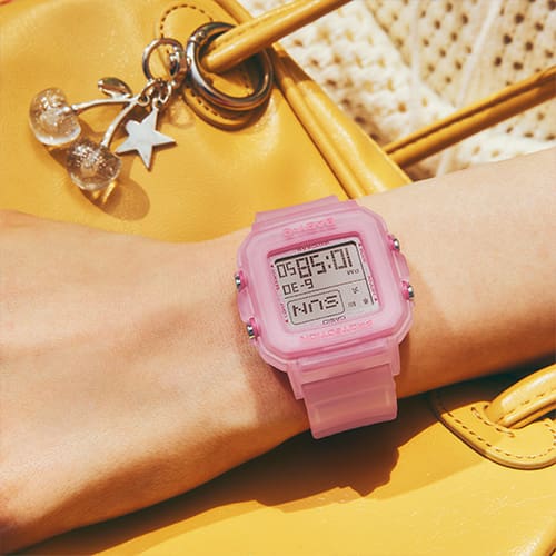 Close-up of a woman's wrist wearing a BGD-10KG-4 watch