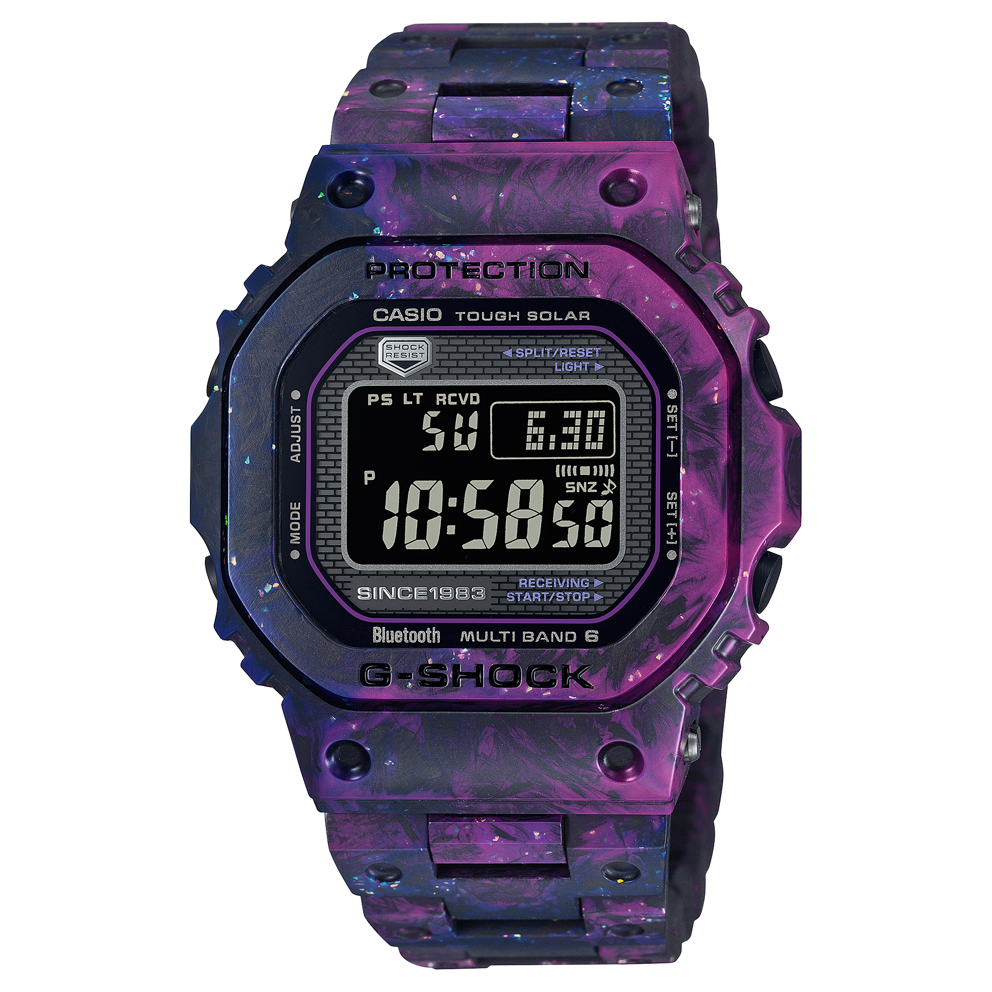 De G-Shock jubileumhorloge DW-5000C in galactische kleuren