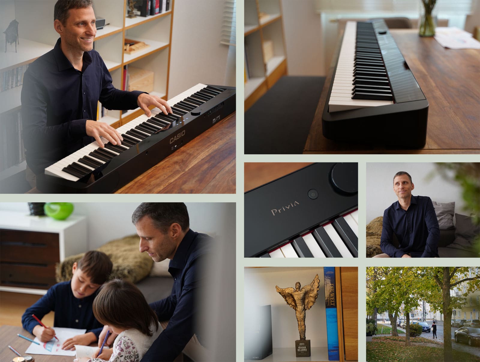 Fotogalerij van Thomas Yoshida in zijn huis met de Privia PX-S1110BK.