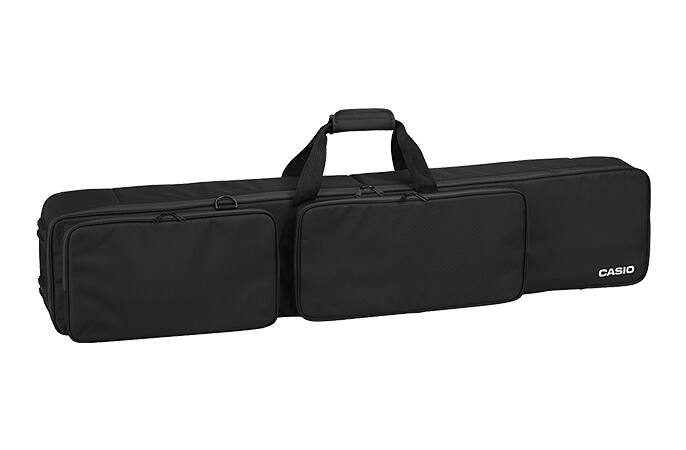 Een zwarte transporttas voor CASIO muziekinstrumenten, link naar het productoverzicht van tassen