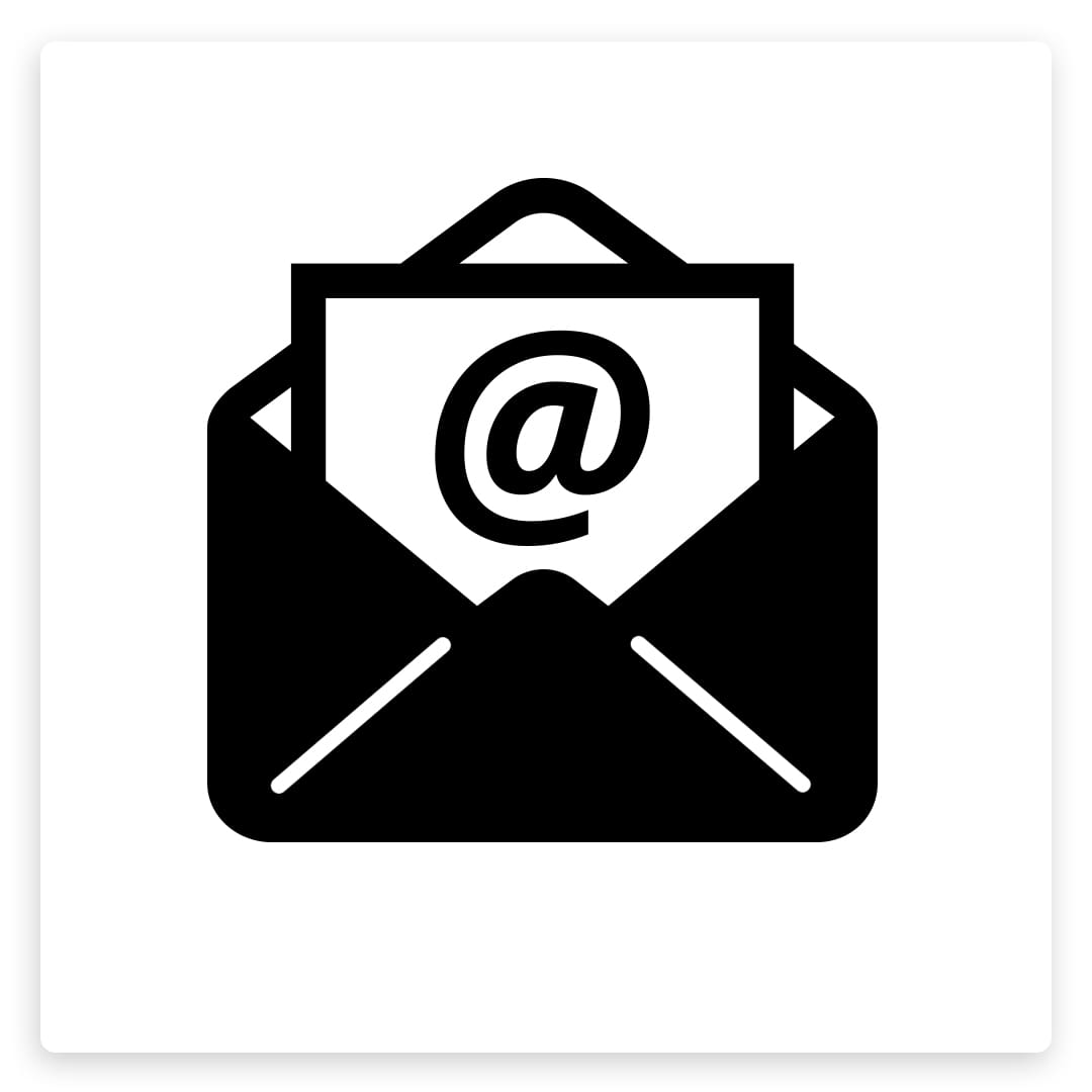 Pictogram van een e-mail (geopende brief)