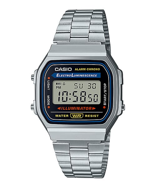 Product geschoten: Casio polshorloge A168WA-1 in zilver