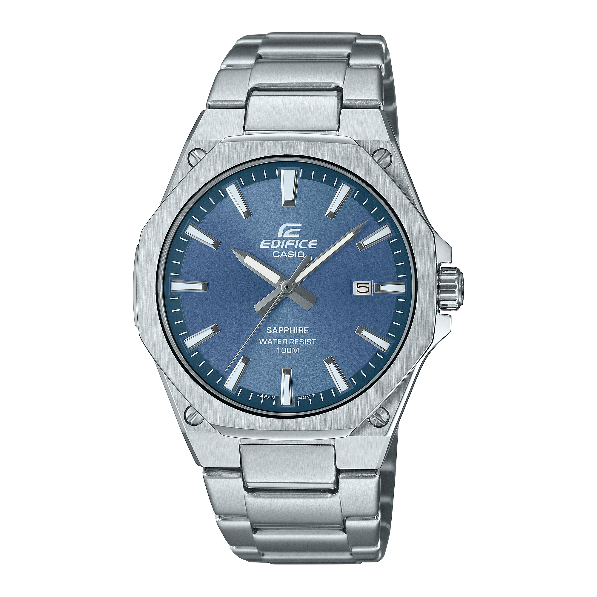 De Casio Edifice EFR-S108D-2AV serie met een witte, blauwe of groene wijzerplaat