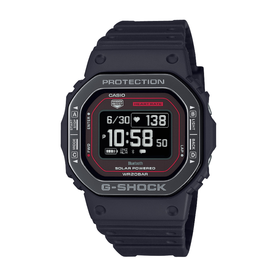 De DW-H5600 is een robuust en sportief G-Shock horloge uit de G-Squad collectie