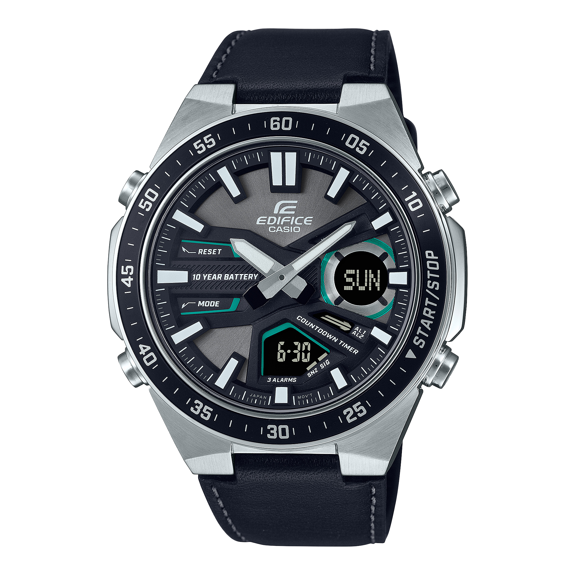 Het zwarte EFV-C110L-1AV hybride horloge van Casio Edifice