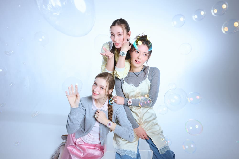 Three girls wearing the BA-110PS series on their wrist