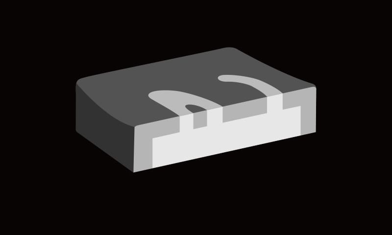 雙色成型按鍵。按鍵截面。