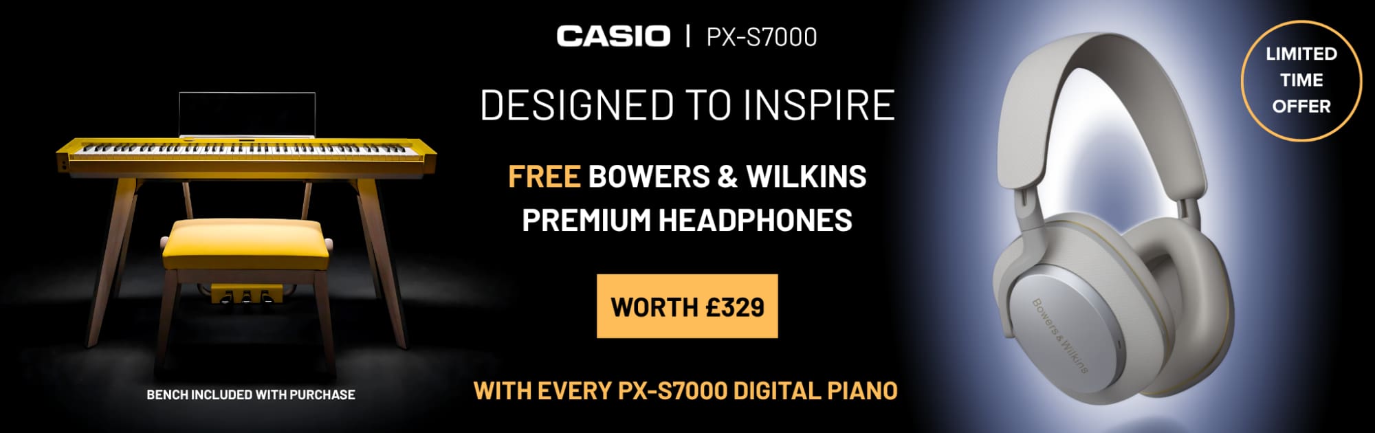 PX-S7000 Headphones Promo POS - PX-S7000 B&W POS