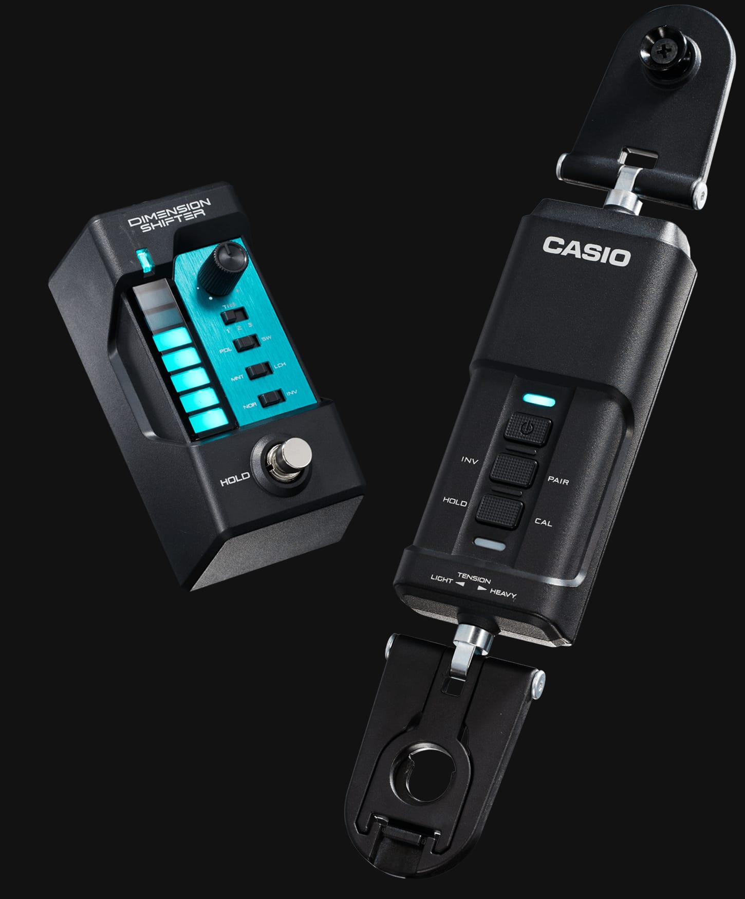Image of the DIMENSION SHIFTER (receiver and transmitter shown side by side).