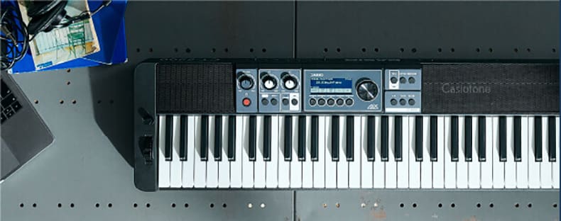 Casiotone CT-S500 keyboard on industrial desktop