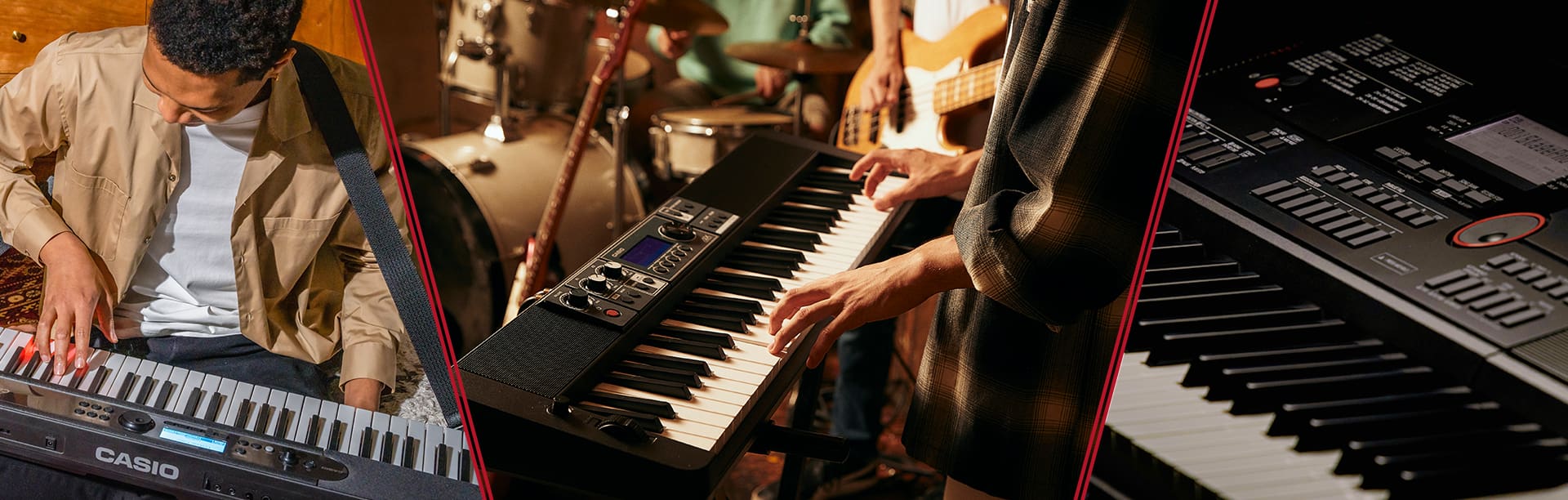 Collage of LK-S450, CT-S500, and CT-X700 portable keyboards 2