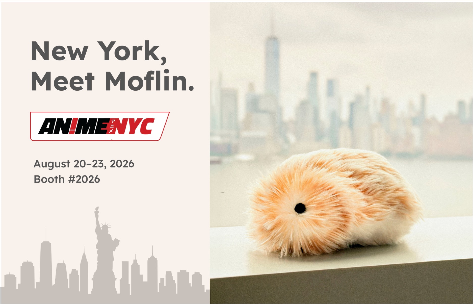 New York, Meet Moflin ANIMENYC August 20-23, 2026, Booth #2026