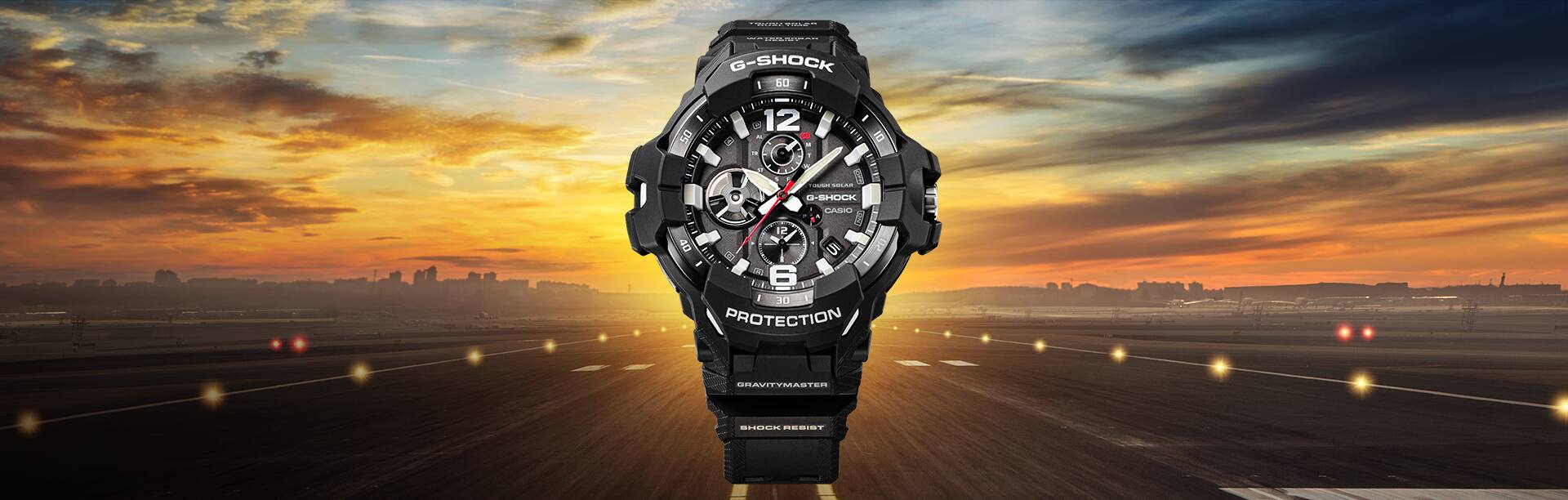 GPRH1000 RANGEMAN Digital Watch against desolate outdoor background for effect