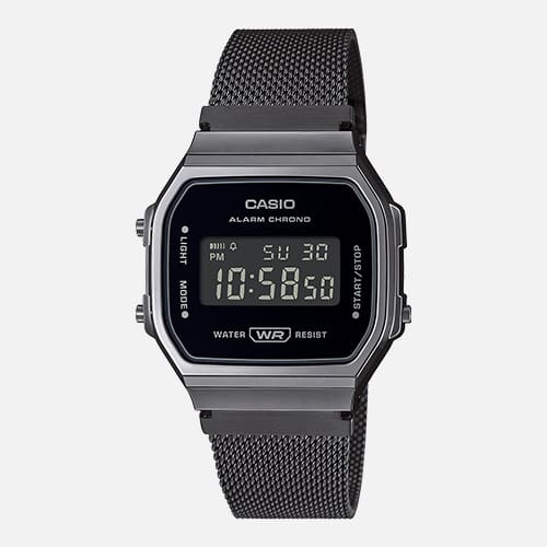 View Casio A168WEMB-1B vintage watch.