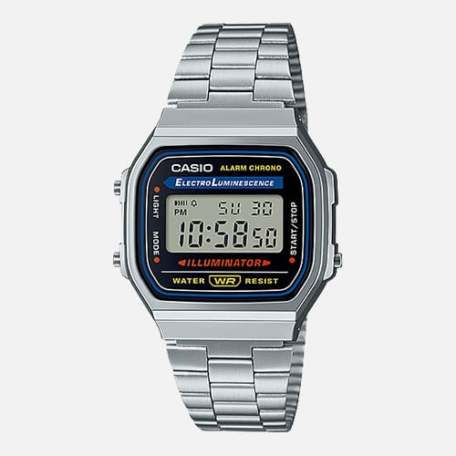 View Casio A168WA-1 vintage digital watch.