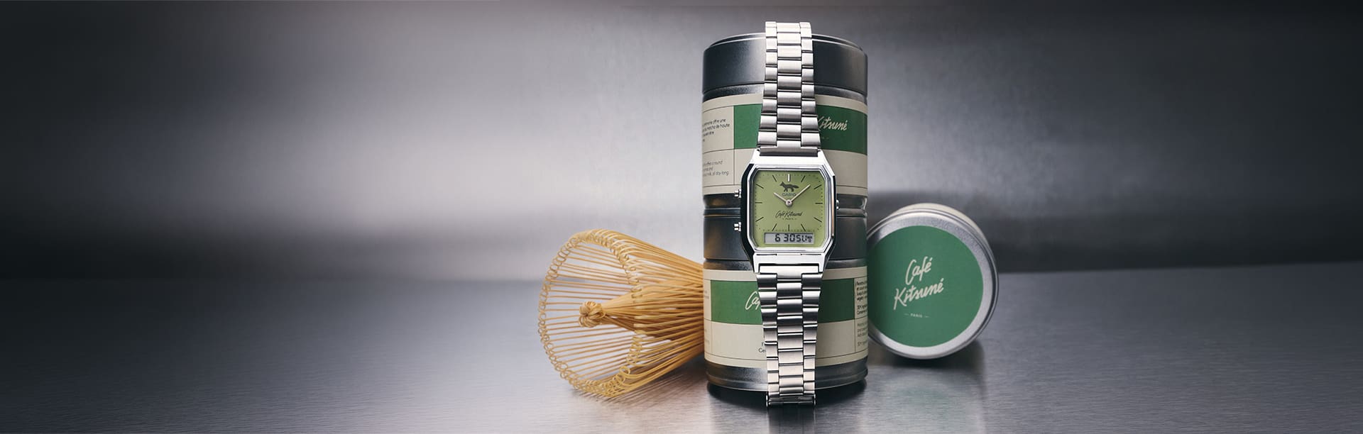 Cafe Kitsune AQ230ECK Green Watch