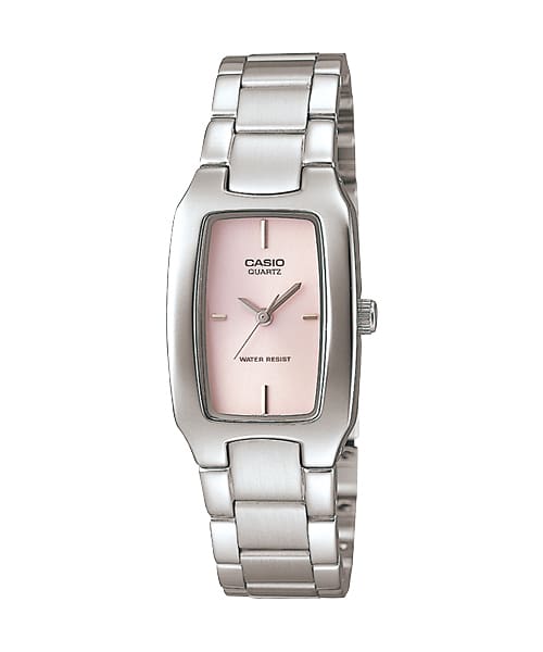 Casio LTP1165A-4C rectangular dress watch front view denoting style.