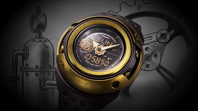 G-SHOCK GA 100 inspired by the design of a steampunk watch