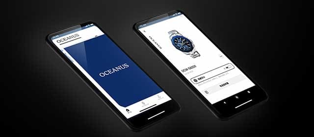 OCEANUS watch on mobile device