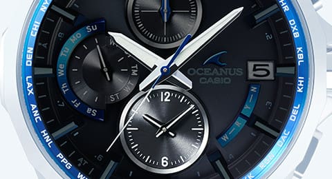 Close up of small inset watch face on a larger watch dial Close up of small inset watch face on a larger watch dial